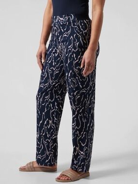 Athleta Printed Vienna Cargo Pant, Navy Orchid Pink